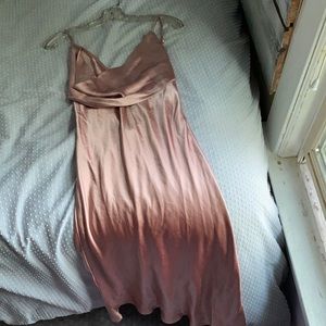 Rose gold midi dress
